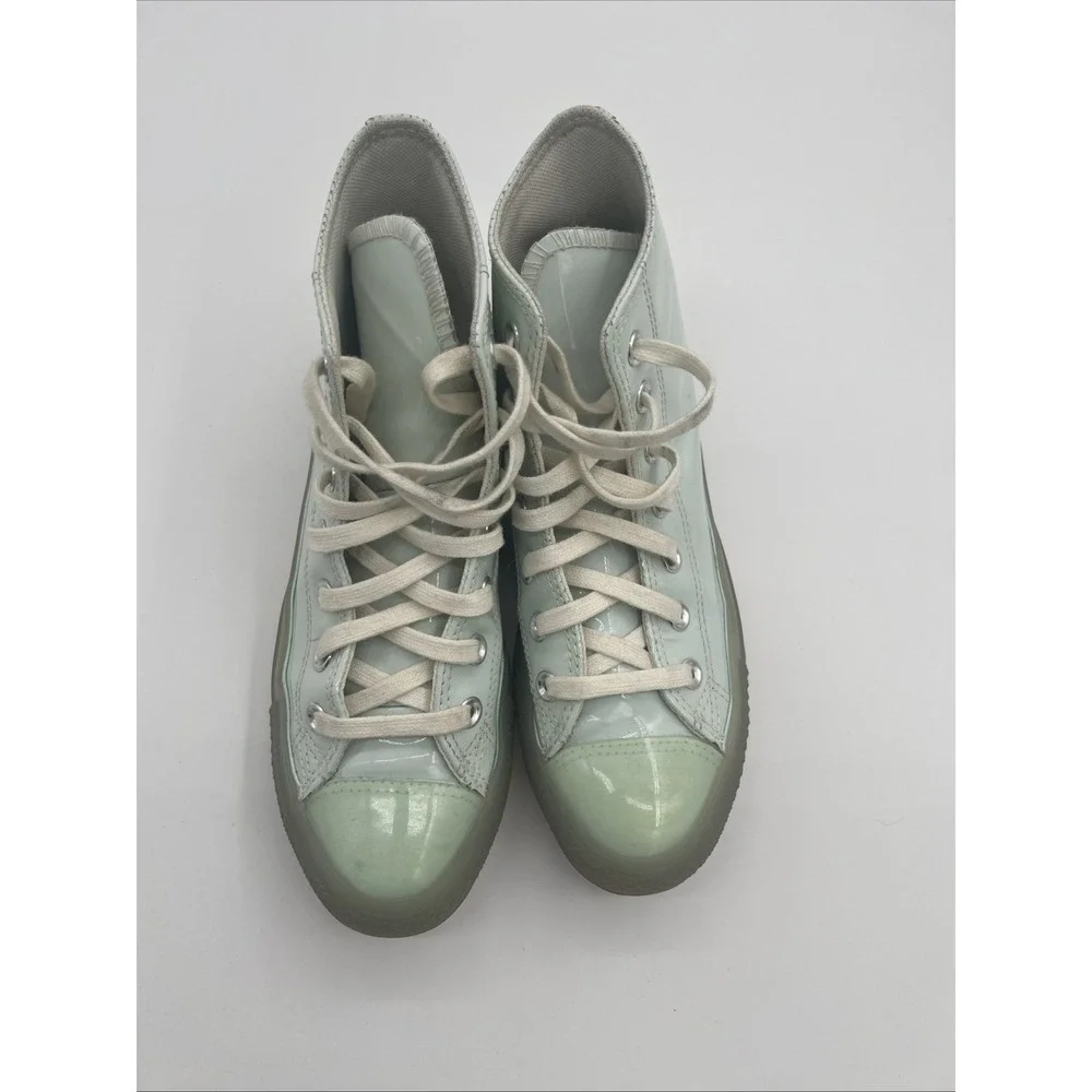 Converse Chuck Taylor All‎ Star High Women's 7.5 Patent Leather Baby Blue Shoes